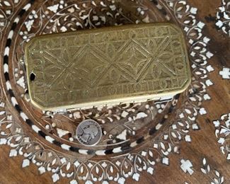Chinese Antique Etched Brass Box Hinged #3	2.5x5x2.25in	HxWxD
