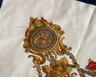 Hermes Paris Silk Scarf Medallions & Tassels	35x34in	
