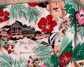 Diane Freis Silk Scarf for The American Club	20x20in	
