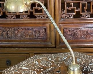 Gold Office Gooseneck Lamp FIRSTLIGHT Holland		
