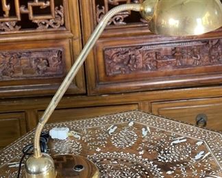 Gold Office Gooseneck Lamp FIRSTLIGHT Holland		
