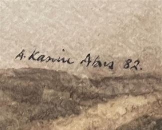 Original Art Asian Man Watercolor Painting	Frame: 24.25 x 20IN Image: 17.25 x 13in	
