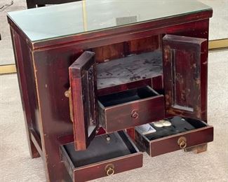 2pc Rustic Asian Nightstands	27 x 30 x 16.5in	HxWxD
