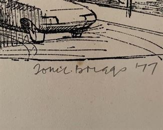 Signed Litho Building Print The Railway Station Kowloon Tom Briggs	Frame: 23 x 25in	
