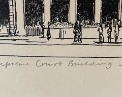 Signed Litho Building Print The Supreme Court Building Hong Kong Tom Briggs	Frame: 23 x 25in	
