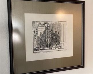 Signed Litho Building Print The Post Office Building Hong Kong Tom Briggs	Frame: 23 x 25in	

