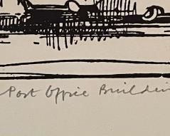 Signed Litho Building Print The Post Office Building Hong Kong Tom Briggs	Frame: 23 x 25in	
