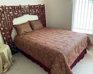 Queen Asian Red Lacquer Lattice Headboard	69 x 82 x 2in	HxWxD
