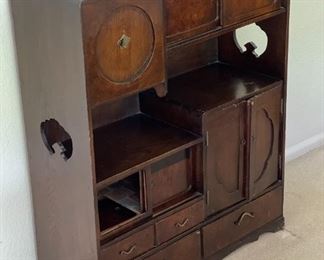 Antique Japanese Tea Tansu Wardrobe Dresser  Korean Chest	34.75 x 29 x 11in	HxWxD
