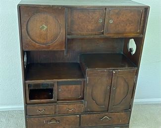 Antique Japanese Tea Tansu Wardrobe Dresser  Korean Chest	34.75 x 29 x 11in	HxWxD
