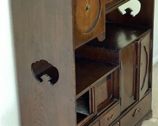 Antique Japanese Tea Tansu Wardrobe Dresser  Korean Chest	34.75 x 29 x 11in	HxWxD
