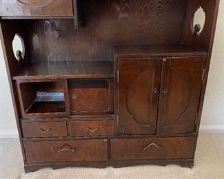 Antique Japanese Tea Tansu Wardrobe Dresser  Korean Chest	34.75 x 29 x 11in	HxWxD

