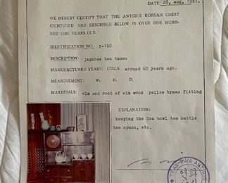 Antique Japanese Tea Tansu Wardrobe Dresser  Korean Chest	34.75 x 29 x 11in	HxWxD
