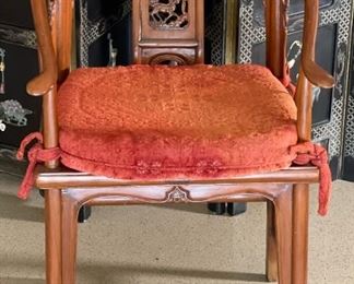 2pc Chinese Elm Wood Horseshoe Chairs	39 x 24 x 22in seat height: 22in	
