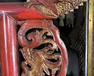 Red Lacquer Chinese Dragon stand	67 x 24.5 x 20in	HxWxD
