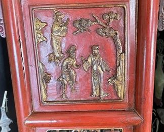 Red Lacquer Chinese Dragon stand	67 x 24.5 x 20in	HxWxD
