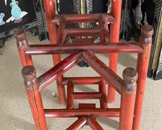 Red Lacquer Chinese Dragon stand	67 x 24.5 x 20in	HxWxD
