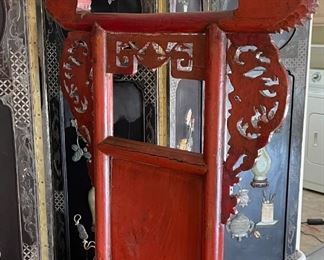 Red Lacquer Chinese Dragon stand	67 x 24.5 x 20in	HxWxD
