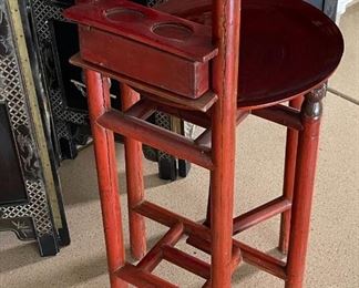 Red Lacquer Chinese Dragon stand	67 x 24.5 x 20in	HxWxD
