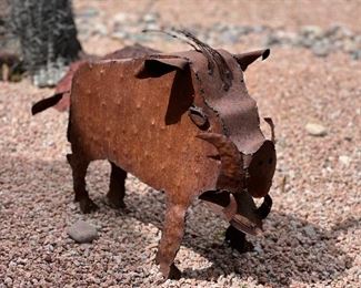 Javelina wild boar metal art sculpture	29” x 14”	
