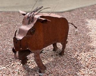 Javelina wild boar metal art sculpture	29” x 14”	
