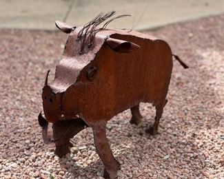 Javelina wild boar metal art sculpture	29” x 14”	
