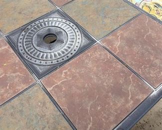 Outdoor slate patio table and four chairs	Table 28“ x 39“ x 39“ chair total height 30.75 inches ceiling height 19 inches	
