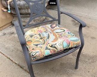 Outdoor slate patio table and four chairs	Table 28“ x 39“ x 39“ chair total height 30.75 inches ceiling height 19 inches	
