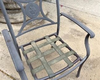 Outdoor slate patio table and four chairs	Table 28“ x 39“ x 39“ chair total height 30.75 inches ceiling height 19 inches	
