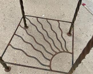 Iron and tile table top plant stand/end table stand 1 of 2	21.5” x 13” x 13”	
