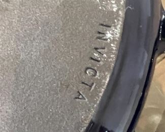 Invicta cast iron and enamel frying pan made in France	11.75 inches in diameter 2.25 inches high	
