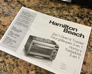 Hamilton Beach 2-in-1 Combination Oven & Toaster	10” x 17.5” x 11.5”	
