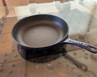 Chasseur  Cobalt Blue French Enameled Cast Iron Fry pan 28	11.5 inches in diameter 2.25 inches tall	
