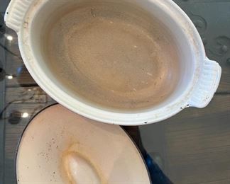 Le Creuset Cast Iron Orange/Red oval Casserole Dish Pot Pan With Lid	.75” x 8” x 4”	
