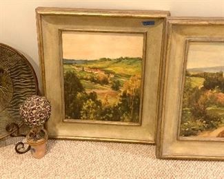 2 Gold framed country side paintings $50