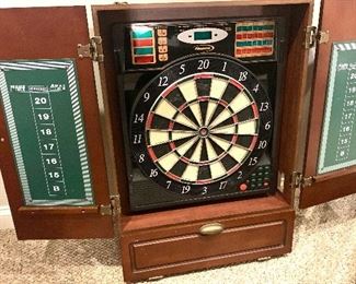 Halex electronic dartboard w/cabinet
22"(45"open)×5"×32" all accessories included $120 sold