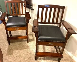 American Heritage Leather Billiard Chairs 
30"×23"×47.5"(29" to seat) $395ea 