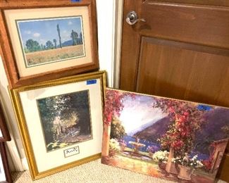 Left: Monet glass, framed & matted 21 x 25 $$49
Right:28 x 22 canvas $18
