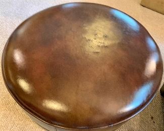Ethan Allen Leather Footrest 27"×27"×17" $75 as is