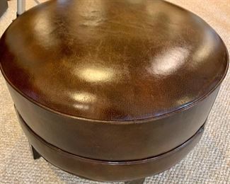 Ethan Allen Leather Footrest 27"×27"×17" $75 as is