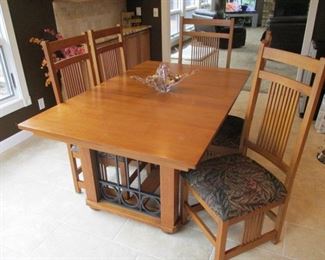 Oak Dinette Set with ( 6 Chairs )