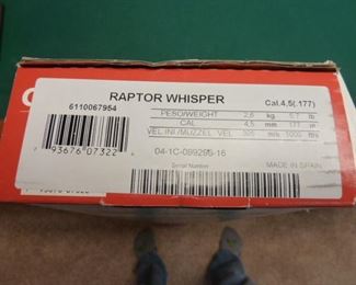 Raptor Whisper Pellet Rifle (Cal.177)