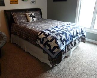 Queen Size Bed Frame & Pillow Top Mattress Set