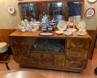 Nicest piece of furniture in the house!! Very rare find, and in excellent condition! Art Deco black walnut veneer sideboard. Truly a gem! 