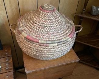vintage hand woven basket 