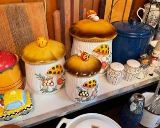 Vintage Sears mushroom cannister set