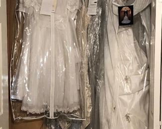 Wedding dress and flower girls dress