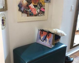 Grandinroad Leather Storage Bench