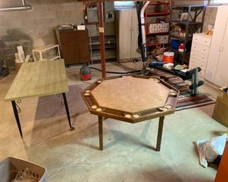 Poker Gaming Table,  Bowflex Universal Gym, Storage Cabinets, Metal Shelves