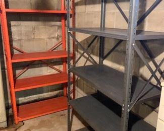 Metal storage shelves